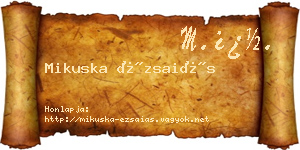 Mikuska Ézsaiás névjegykártya